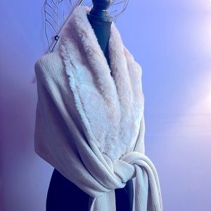 Cool faux fur shall…very soft pink